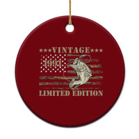35th Birthday Fishing Vintage 1991 Limited Edition Ceramic Ornament Bass Fishing Camouflage American Flag Fisherman Gift