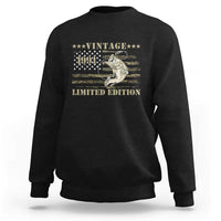 35th Birthday Fishing Vintage 1991 Limited Edition Sweatshirt Bass Fishing Camouflage American Flag Fisherman Gift