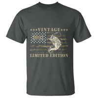 35th Birthday Fishing Vintage 1991 Limited Edition T Shirt Bass Fishing Camouflage American Flag Fisherman Gift