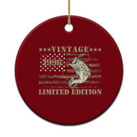 30th Birthday Fishing Vintage 1996 Limited Edition Ceramic Ornament Bass Fishing Camouflage American Flag Fisherman Gift