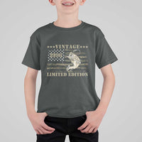 30th Birthday Fishing Vintage 1996 Limited Edition T Shirt For Kid Bass Fishing Camouflage American Flag Fisherman Gift