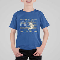 30th Birthday Fishing Vintage 1996 Limited Edition T Shirt For Kid Bass Fishing Camouflage American Flag Fisherman Gift
