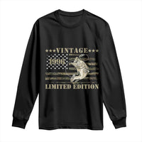 30th Birthday Fishing Vintage 1996 Limited Edition Long Sleeve Shirt Bass Fishing Camouflage American Flag Fisherman Gift