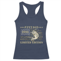 30th Birthday Fishing Vintage 1996 Limited Edition Racerback Tank Top Bass Fishing Camouflage American Flag Fisherman Gift