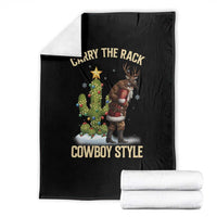 Funny Santa Hunting Throw Blanket Carry The Rack Cowboy Style - Wonder Print Shop