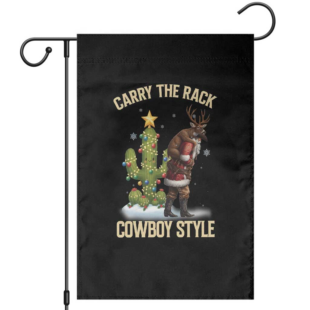 Funny Santa Hunting Garden Flag Carry The Rack Cowboy Style - Wonder Print Shop