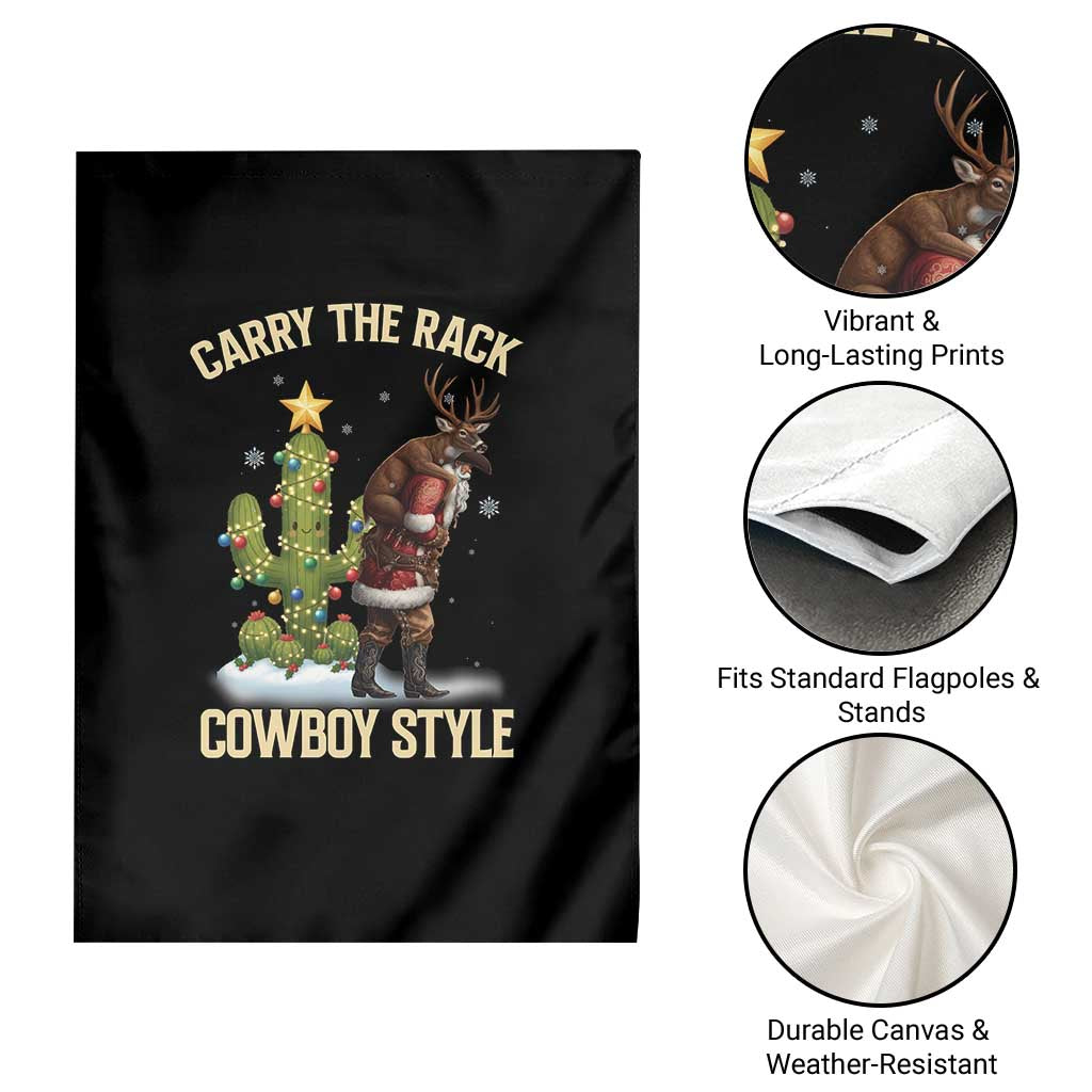 Funny Santa Hunting Garden Flag Carry The Rack Cowboy Style - Wonder Print Shop