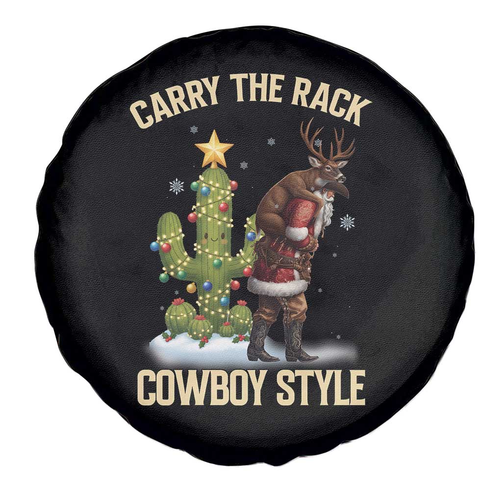 Funny Santa Hunting Spare Tire Cover Carry The Rack Cowboy Style - Wonder Print Shop