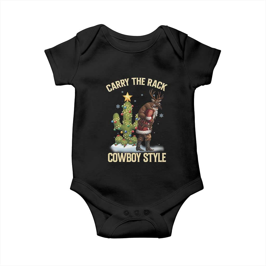 Funny Santa Hunting Baby Onesie Carry The Rack Cowboy Style - Wonder Print Shop