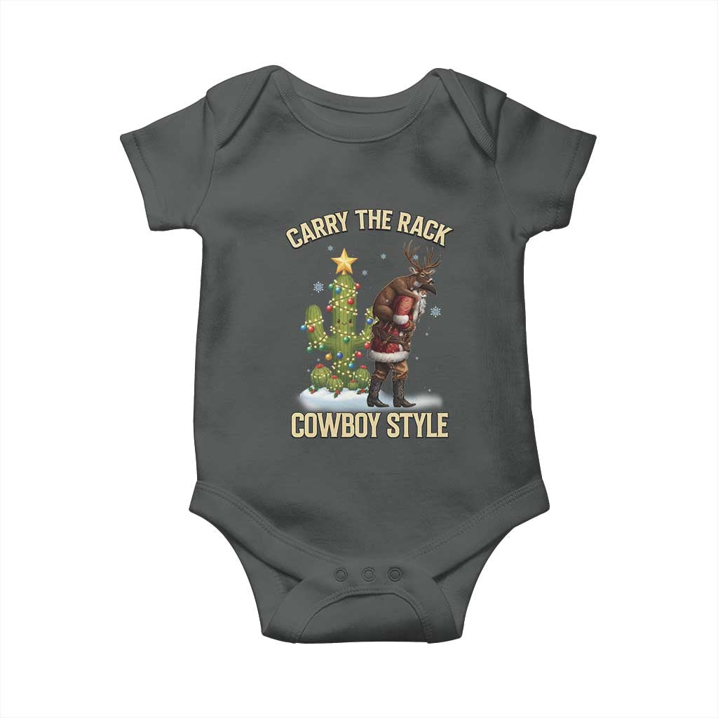 Funny Santa Hunting Baby Onesie Carry The Rack Cowboy Style - Wonder Print Shop
