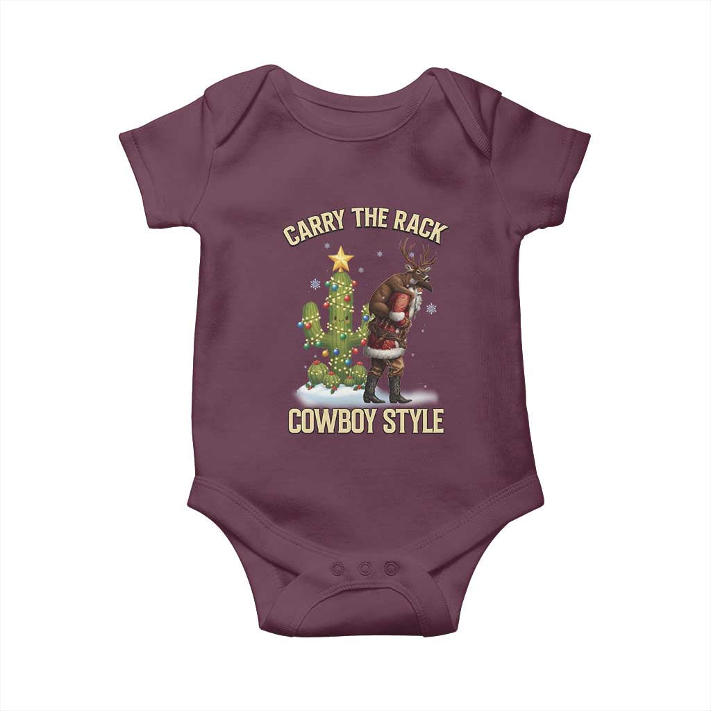 Funny Santa Hunting Baby Onesie Carry The Rack Cowboy Style - Wonder Print Shop