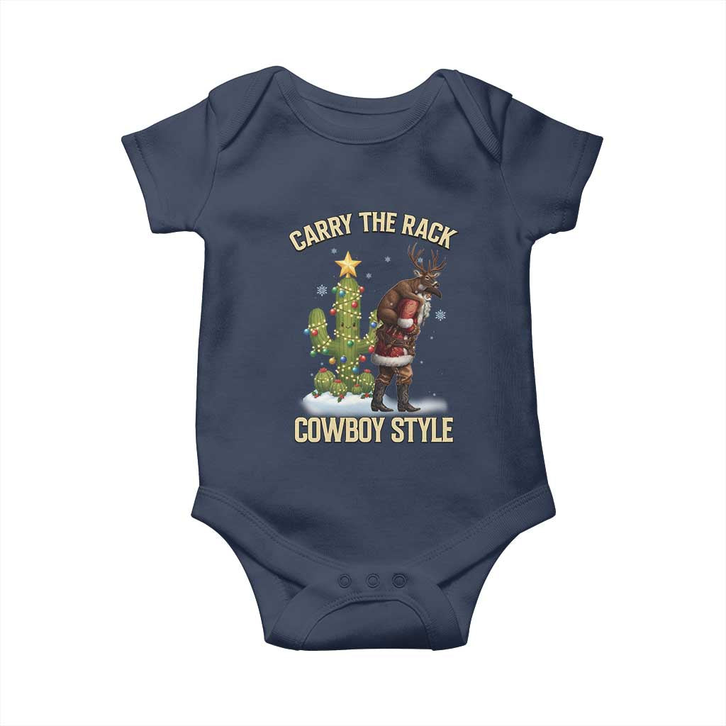 Funny Santa Hunting Baby Onesie Carry The Rack Cowboy Style - Wonder Print Shop