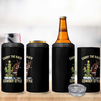 Funny Santa Hunting 4 in 1 Can Cooler Tumbler Carry The Rack Cowboy Style - Wonder Print Shop