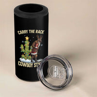 Funny Santa Hunting 4 in 1 Can Cooler Tumbler Carry The Rack Cowboy Style - Wonder Print Shop