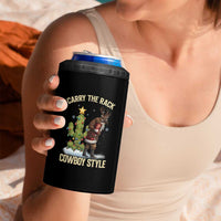 Funny Santa Hunting 4 in 1 Can Cooler Tumbler Carry The Rack Cowboy Style - Wonder Print Shop