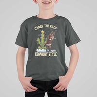 Funny Santa Hunting T Shirt For Kid Carry The Rack Cowboy Style - Wonder Print Shop