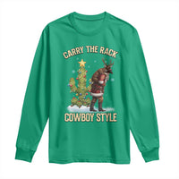 Funny Santa Hunting Long Sleeve Shirt Carry The Rack Cowboy Style - Wonder Print Shop