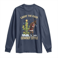 Funny Santa Hunting Long Sleeve Shirt Carry The Rack Cowboy Style - Wonder Print Shop