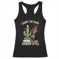 Funny Santa Hunting Racerback Tank Top Carry The Rack Cowboy Style - Wonder Print Shop