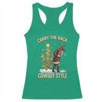 Funny Santa Hunting Racerback Tank Top Carry The Rack Cowboy Style - Wonder Print Shop