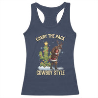 Funny Santa Hunting Racerback Tank Top Carry The Rack Cowboy Style - Wonder Print Shop