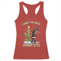 Funny Santa Hunting Racerback Tank Top Carry The Rack Cowboy Style - Wonder Print Shop