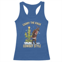 Funny Santa Hunting Racerback Tank Top Carry The Rack Cowboy Style - Wonder Print Shop
