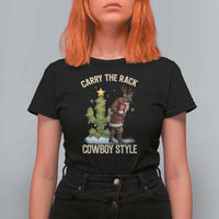 Funny Santa Hunting T Shirt For Women Carry The Rack Cowboy Style - Wonder Print Shop