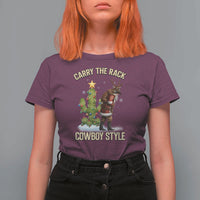 Funny Santa Hunting T Shirt For Women Carry The Rack Cowboy Style - Wonder Print Shop