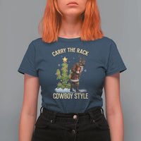 Funny Santa Hunting T Shirt For Women Carry The Rack Cowboy Style - Wonder Print Shop