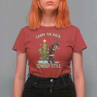 Funny Santa Hunting T Shirt For Women Carry The Rack Cowboy Style - Wonder Print Shop