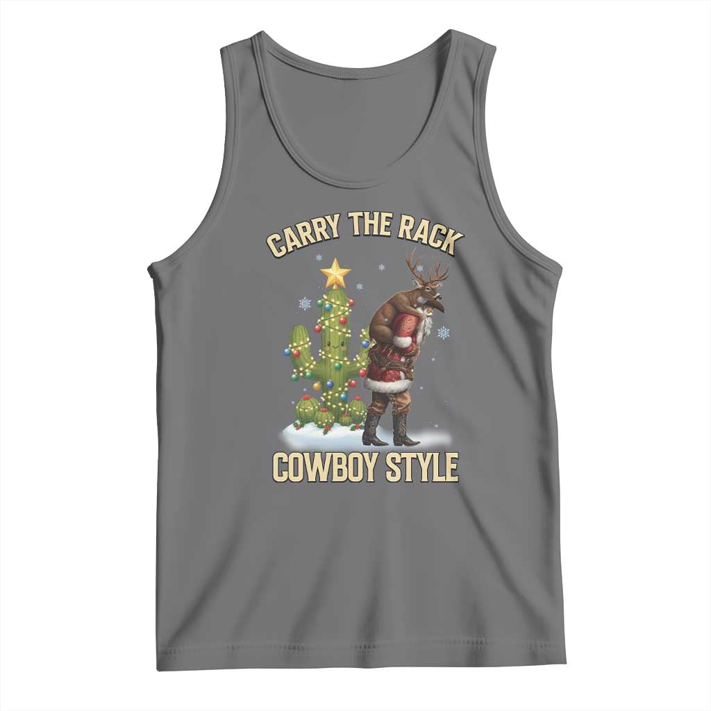 Funny Santa Hunting Tank Top Carry The Rack Cowboy Style - Wonder Print Shop