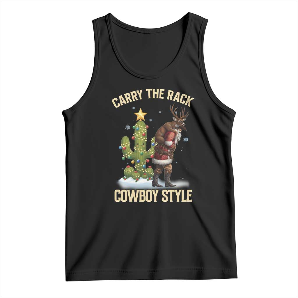Funny Santa Hunting Tank Top Carry The Rack Cowboy Style - Wonder Print Shop