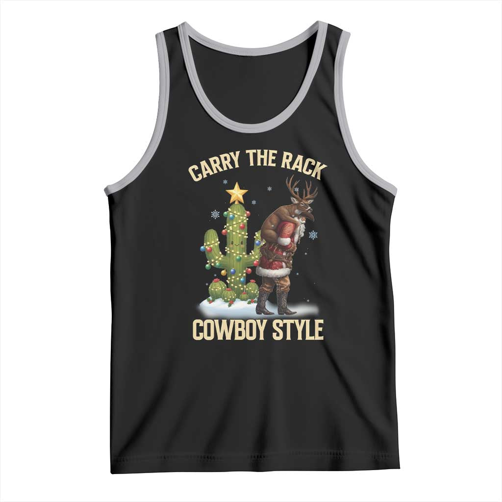 Funny Santa Hunting Tank Top Carry The Rack Cowboy Style - Wonder Print Shop