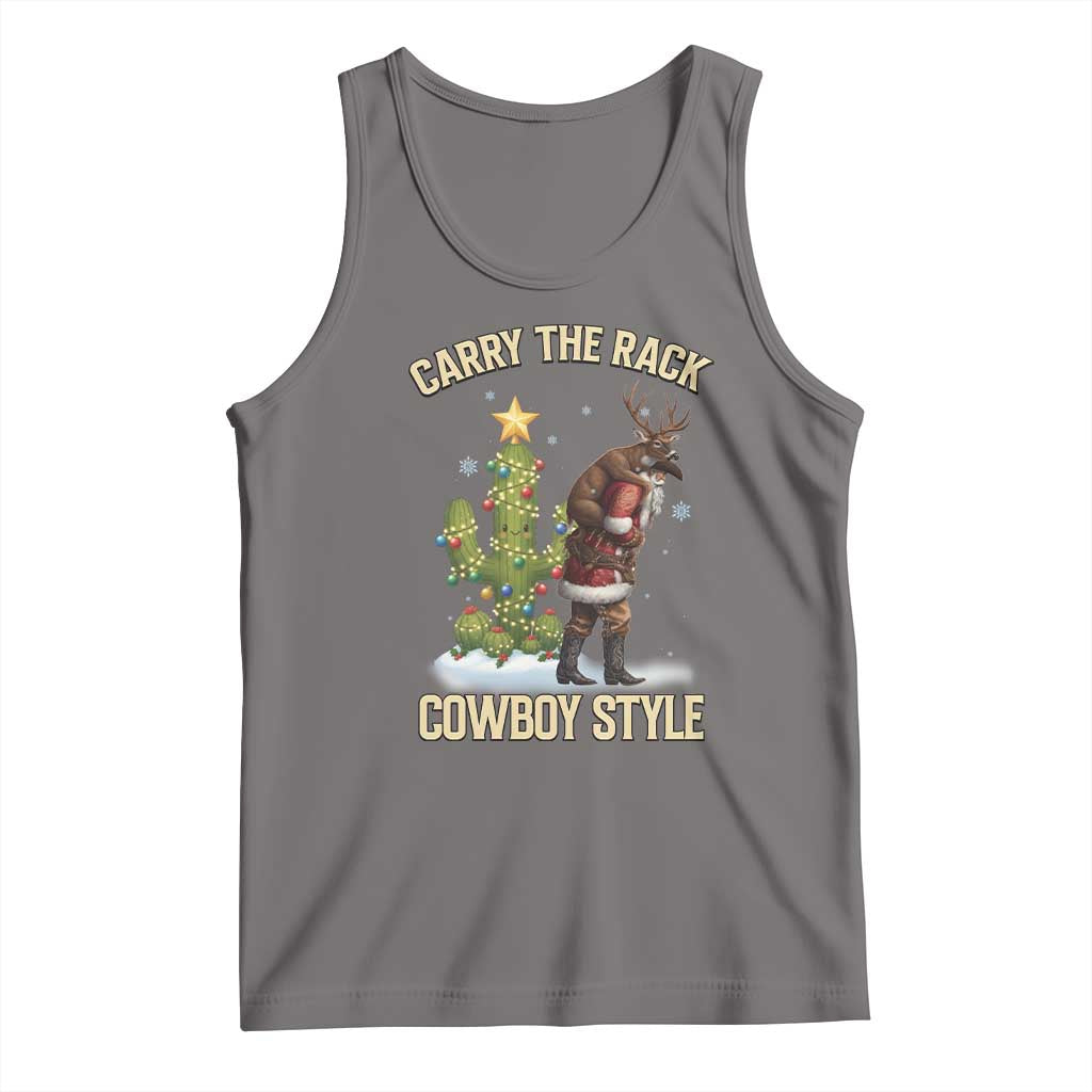 Funny Santa Hunting Tank Top Carry The Rack Cowboy Style - Wonder Print Shop