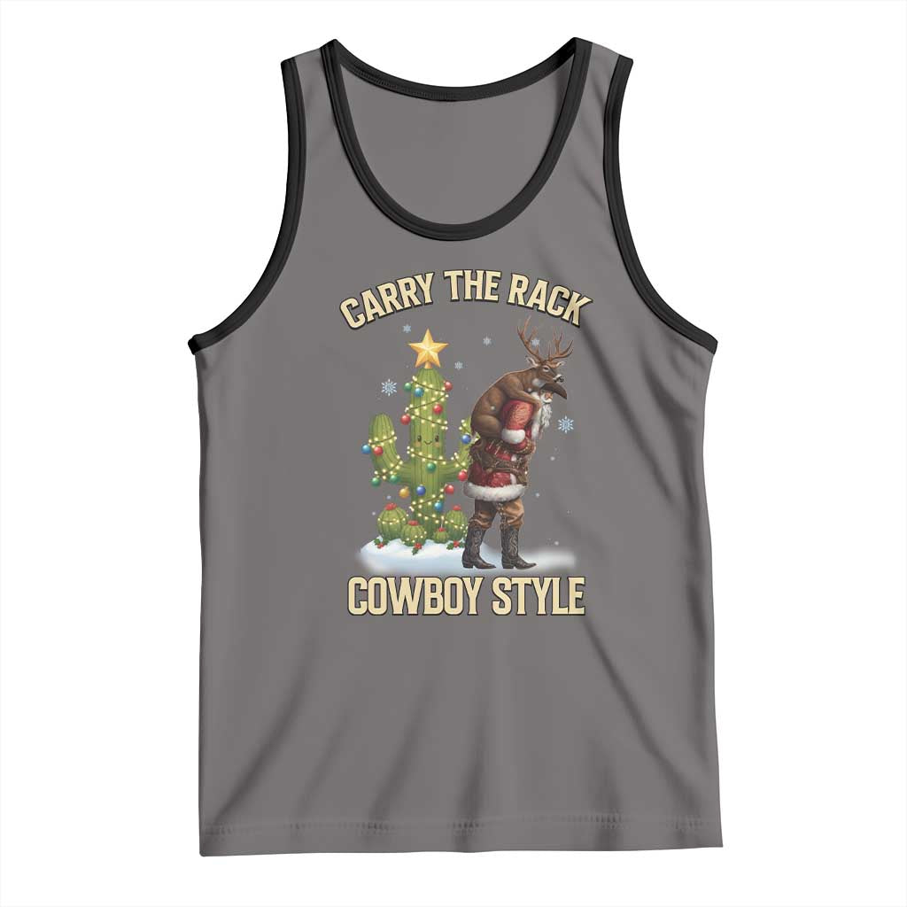 Funny Santa Hunting Tank Top Carry The Rack Cowboy Style - Wonder Print Shop