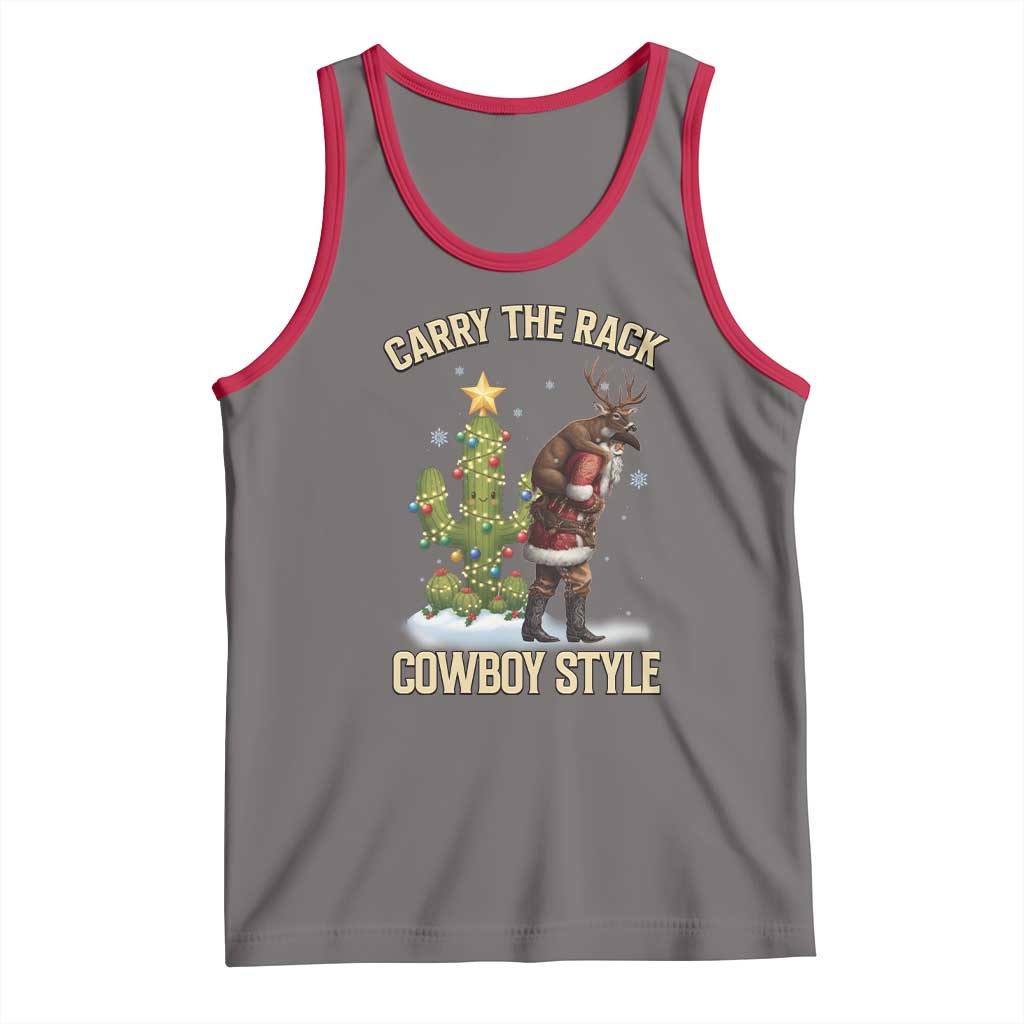 Funny Santa Hunting Tank Top Carry The Rack Cowboy Style - Wonder Print Shop