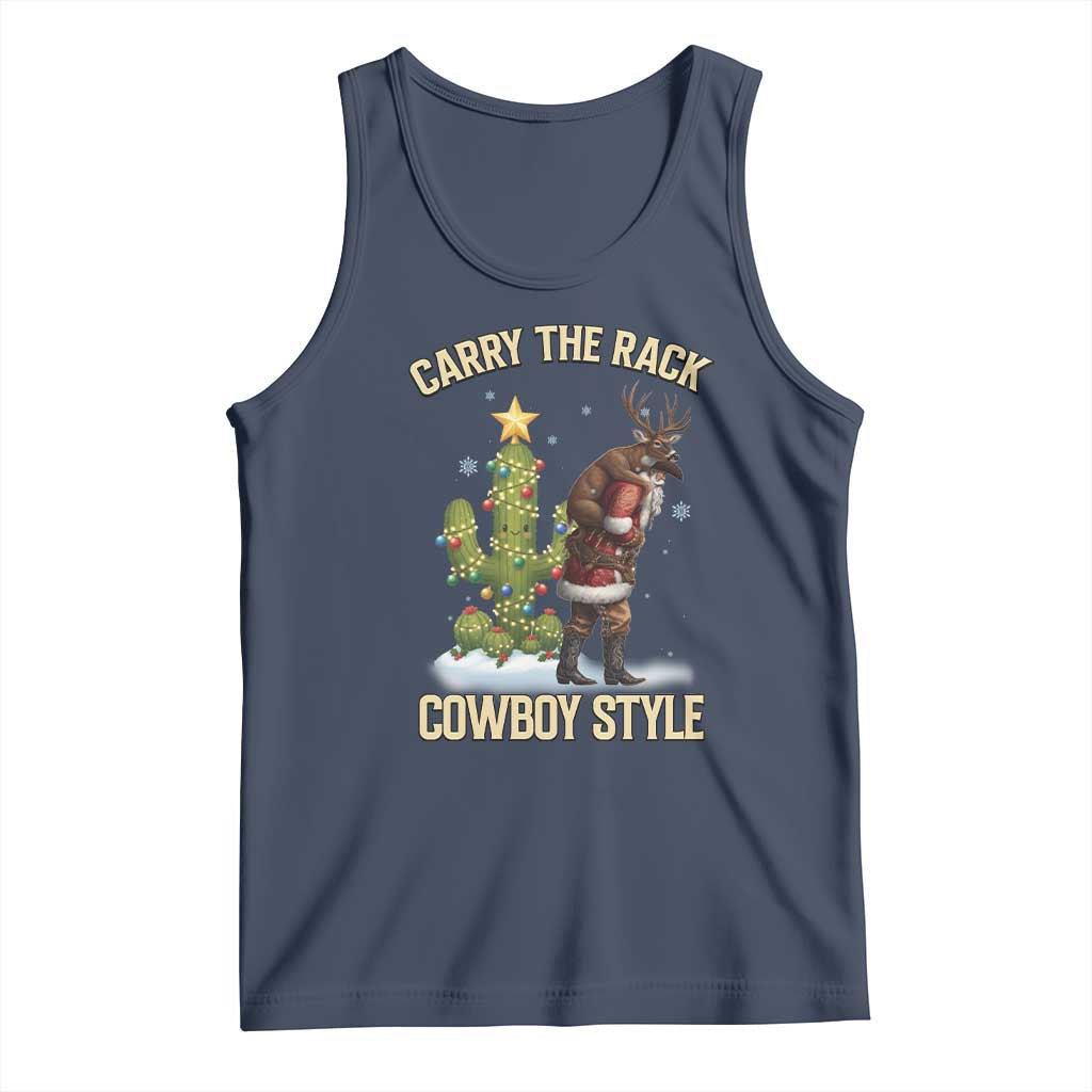 Funny Santa Hunting Tank Top Carry The Rack Cowboy Style - Wonder Print Shop