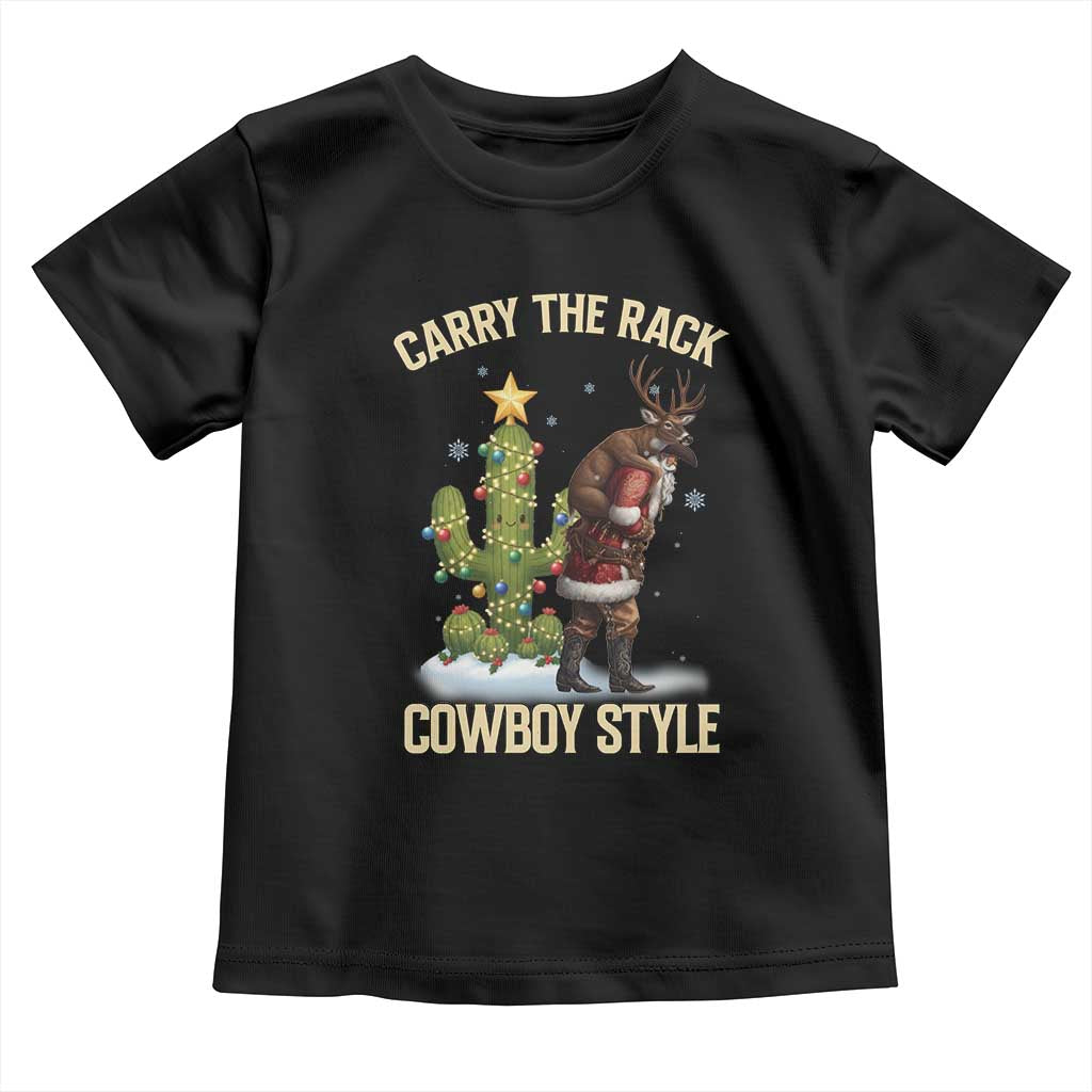 Funny Santa Hunting Toddler T Shirt Carry The Rack Cowboy Style - Wonder Print Shop