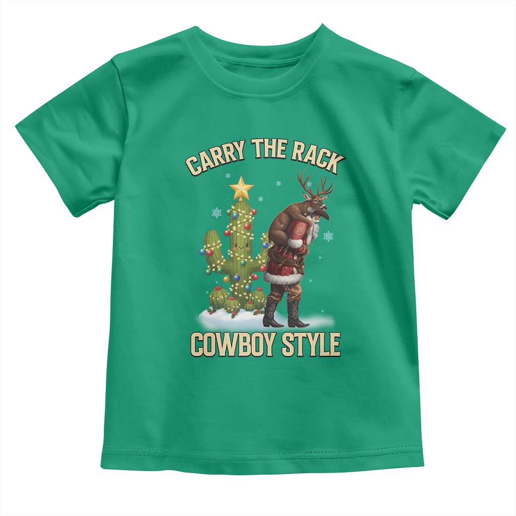 Funny Santa Hunting Toddler T Shirt Carry The Rack Cowboy Style - Wonder Print Shop