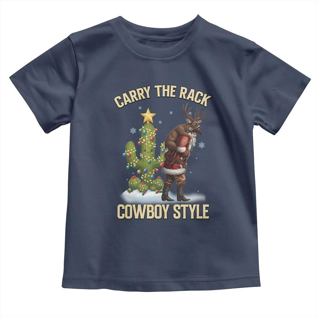Funny Santa Hunting Toddler T Shirt Carry The Rack Cowboy Style - Wonder Print Shop
