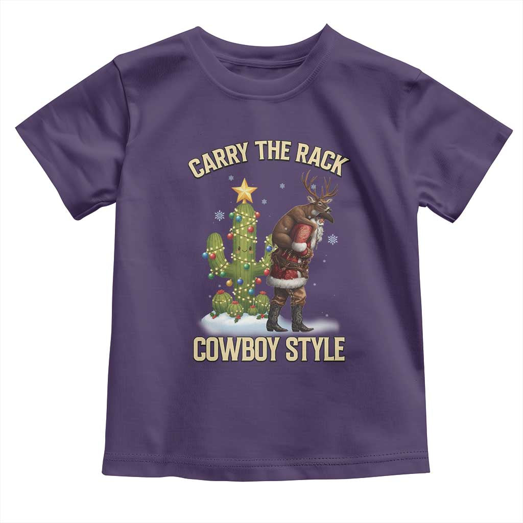 Funny Santa Hunting Toddler T Shirt Carry The Rack Cowboy Style - Wonder Print Shop