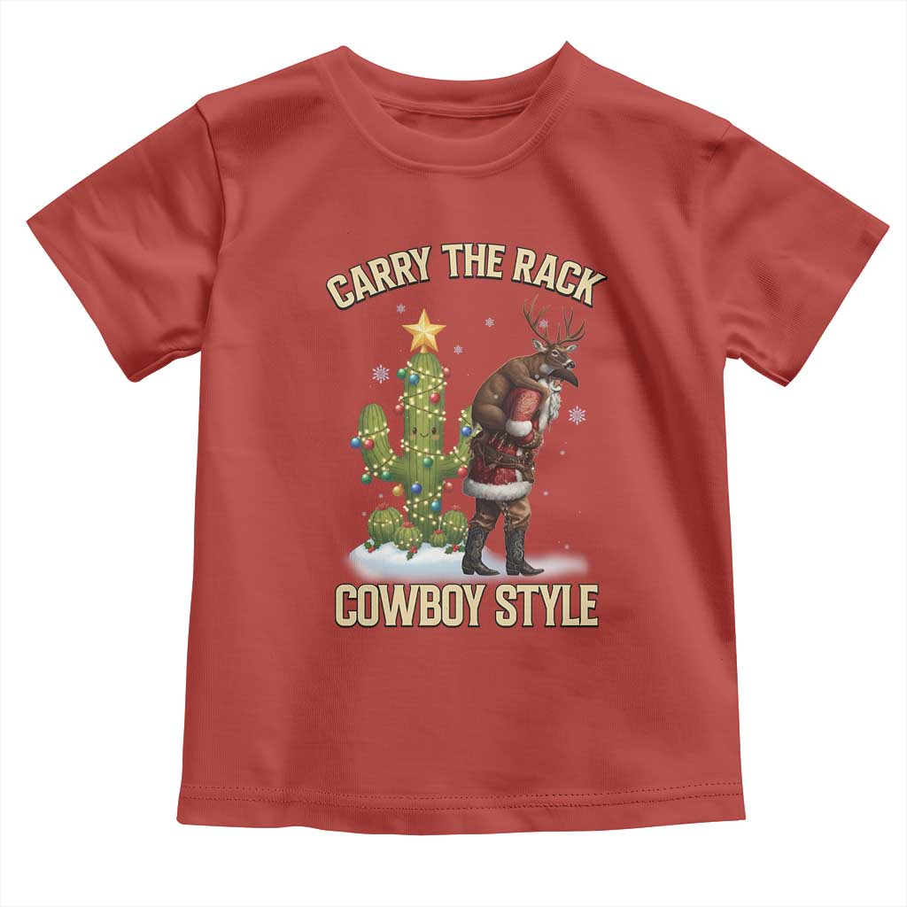 Funny Santa Hunting Toddler T Shirt Carry The Rack Cowboy Style - Wonder Print Shop