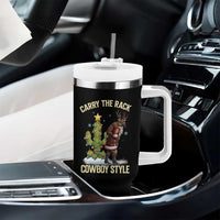 Funny Santa Hunting Tumbler With Handle Carry The Rack Cowboy Style - Wonder Print Shop