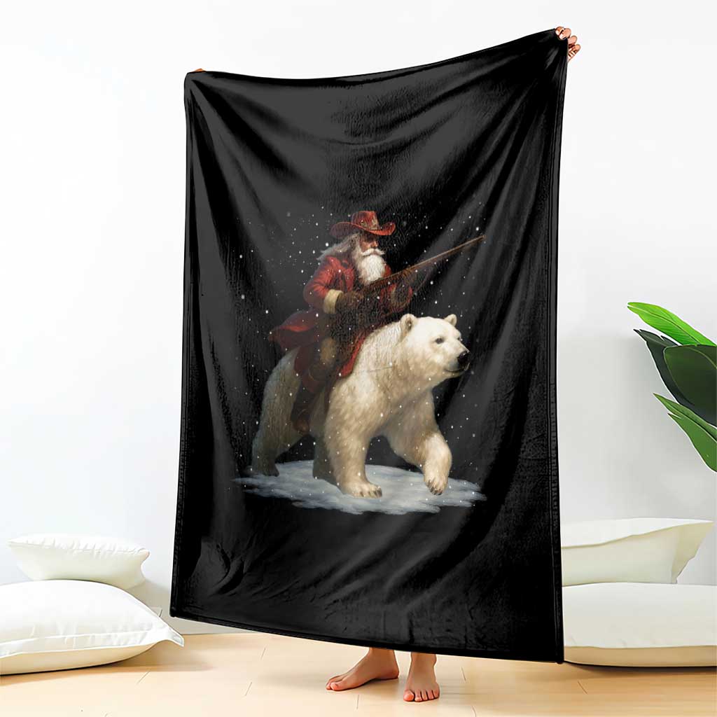 Funny Santa Gun Christmas Throw Blanket - Wonder Print Shop