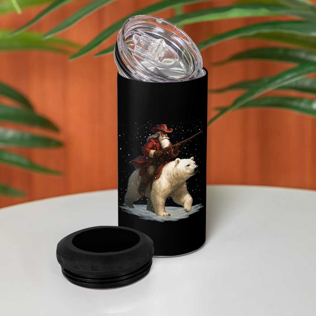 Funny Santa Gun Christmas 4 in 1 Can Cooler Tumbler - Wonder Print Shop