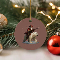 Funny Santa Gun Christmas Ceramic Ornament - Wonder Print Shop