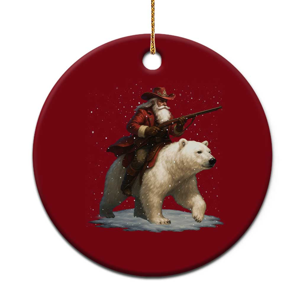 Funny Santa Gun Christmas Ceramic Ornament - Wonder Print Shop