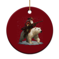 Funny Santa Gun Christmas Ceramic Ornament - Wonder Print Shop