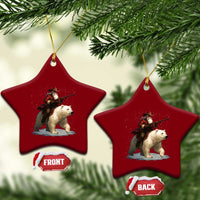 Funny Santa Gun Christmas Ceramic Ornament - Wonder Print Shop